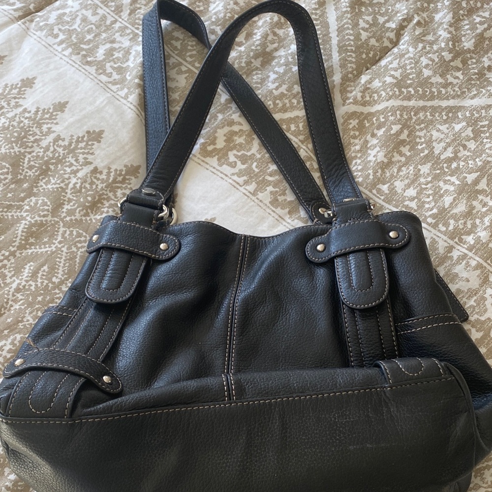 Tignanello Black Leather Shoulder Bag